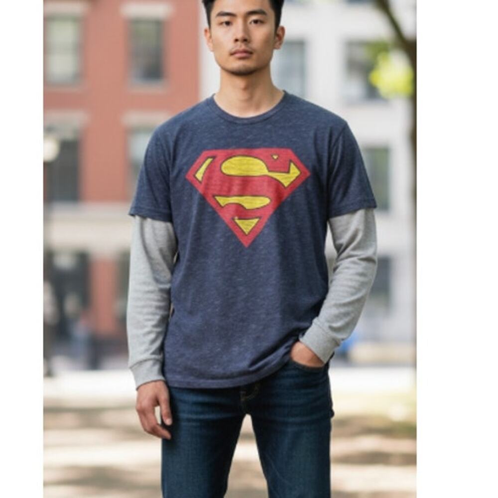 DC Comics Superman Long Sleeve T-shirt size Large